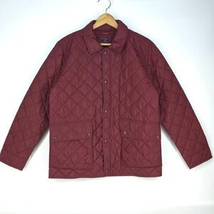 UNTUCKit Wynnwood Quilted Field Jacket Large Puffer Snap Zip Chore Pocket Preppy